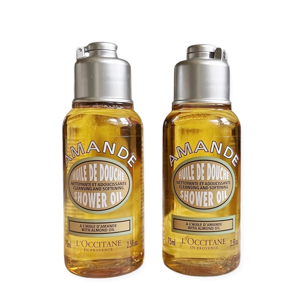 NEW L'Occitane  Cleansing & Softening Shower Oil With Almond Oil Mini, Set of 2